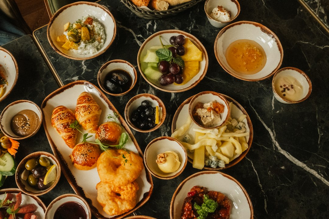 Weekend brunch spread laid out on a table