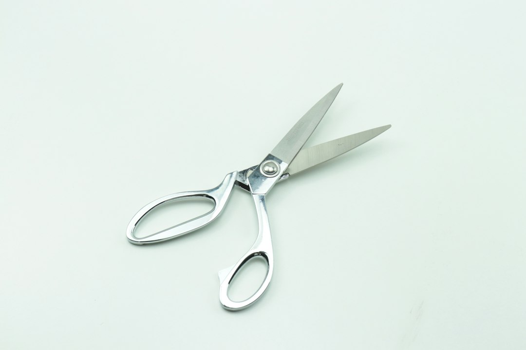 Stainless kitchen shears that come apart at the pivot, the right shape for poultry joints
